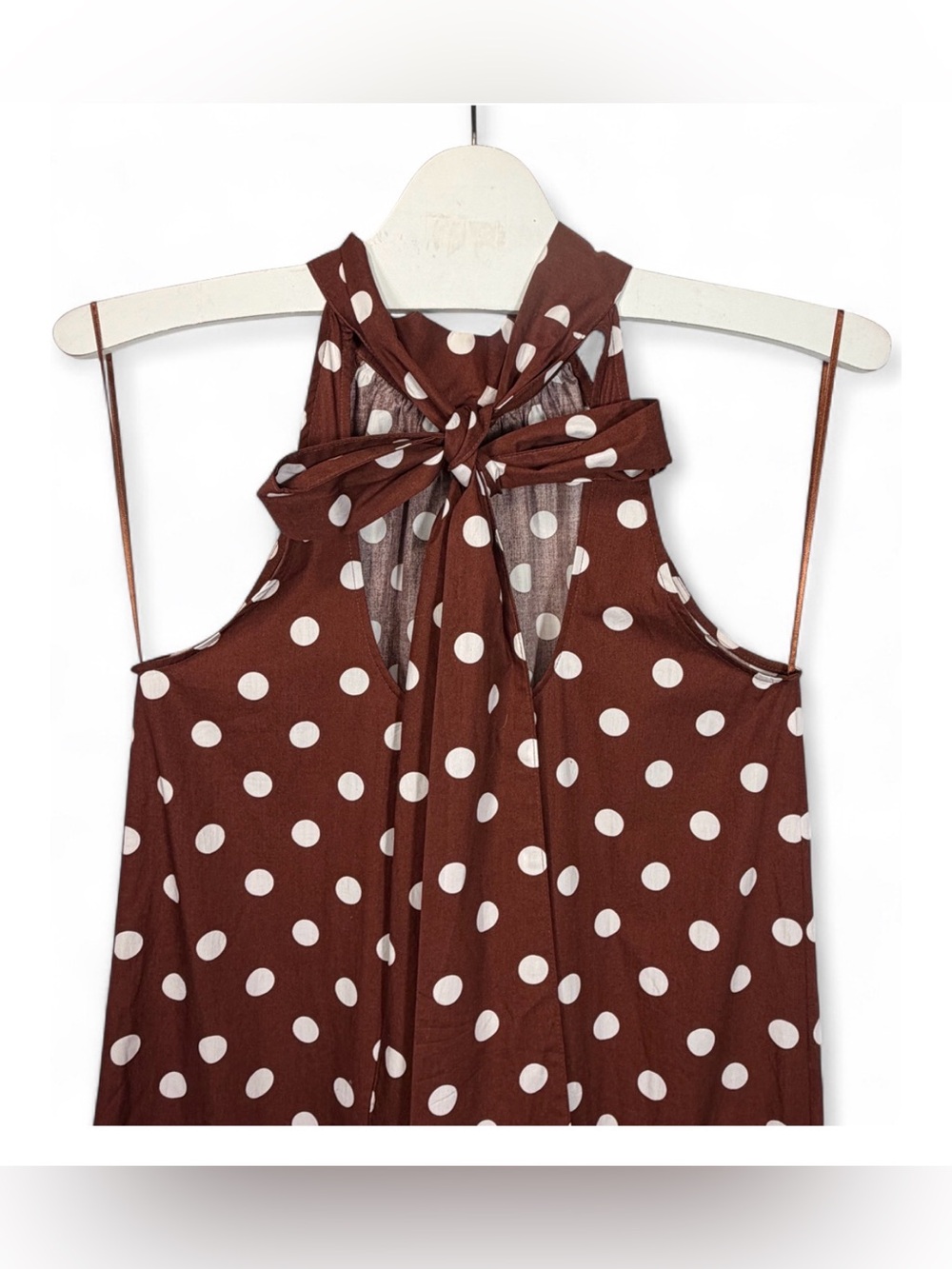 ANTHROPOLOGIE MAEVE Women’s Halter Drop Waist Polka Dot Print Midi Dress Size XS - Picture 11 of 13